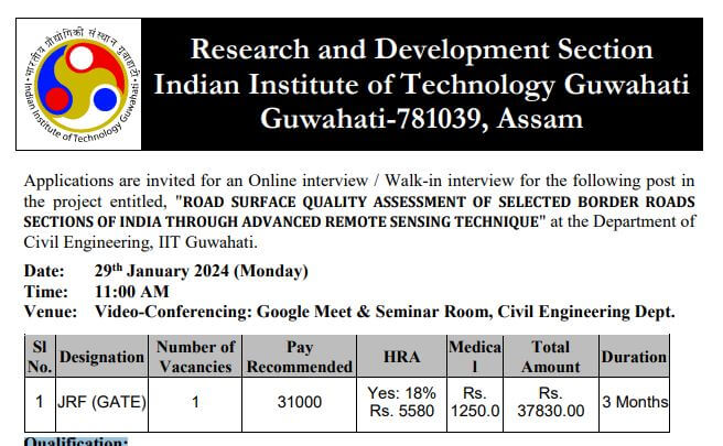 JRF|IIT Guwahati